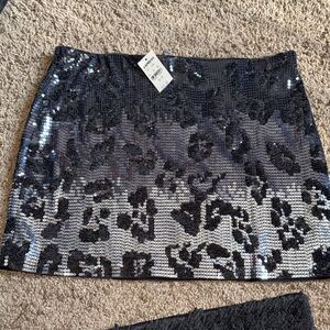Express Black Sequin Mini Skirt
